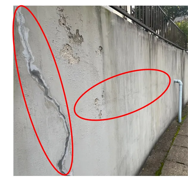 擁壁のはらみ出し